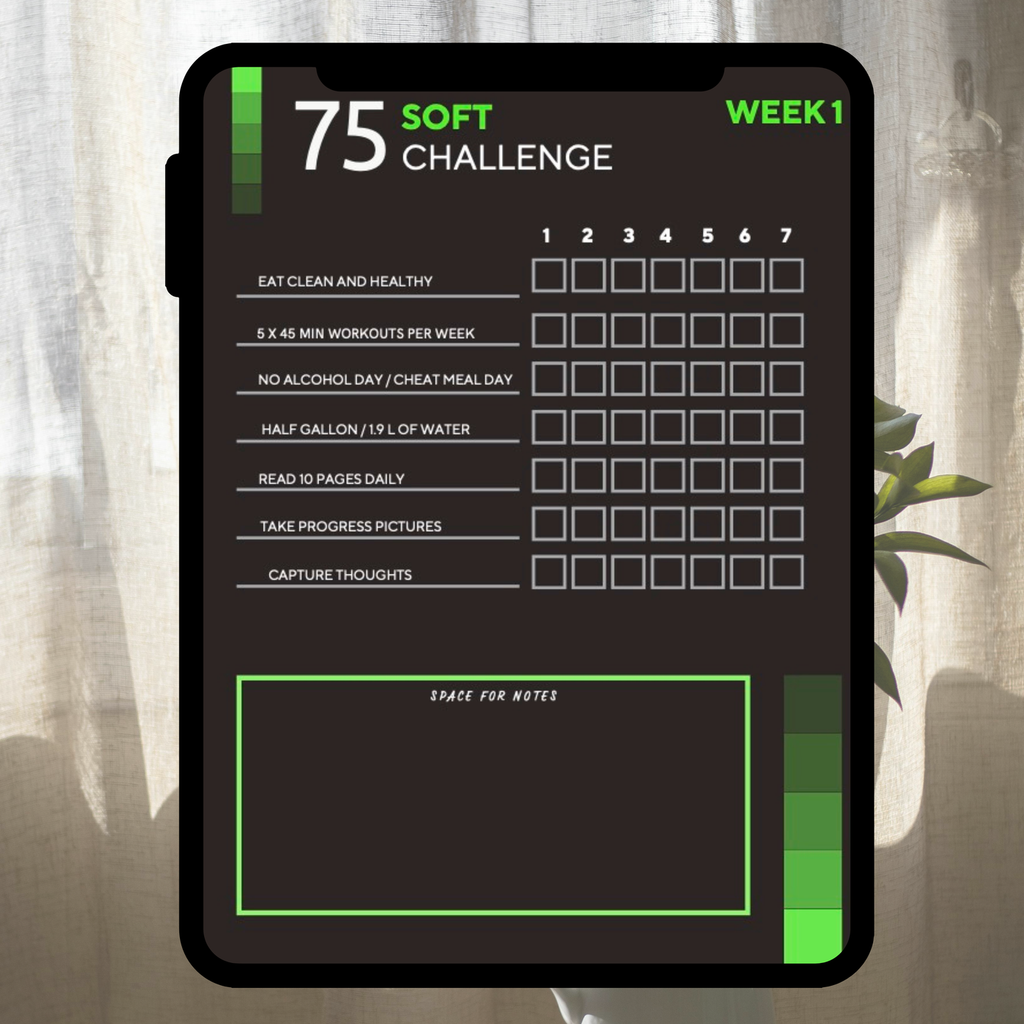 75 DAY SOFT CHALLENGE planner | Habits and progress tracker